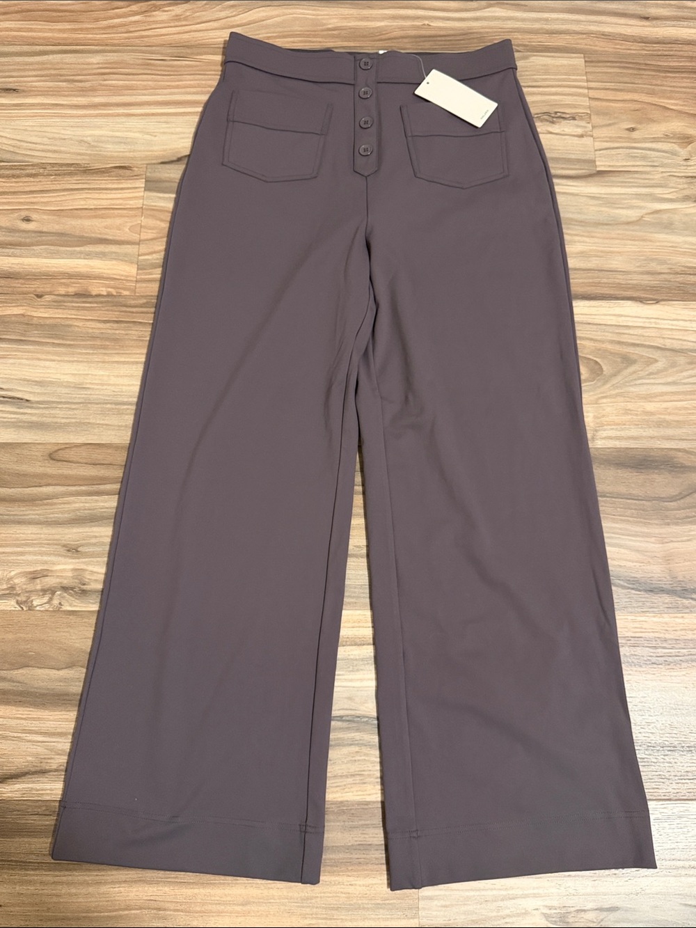 HALARA DayStretch High Waisted Pockets Straight Leg Pants Women LP Red Grey NWT